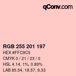 Color code: RGB 255 201 197 | qconv.com