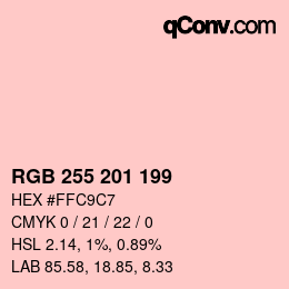 Color code: RGB 255 201 199 | qconv.com