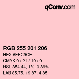Color code: RGB 255 201 206 | qconv.com