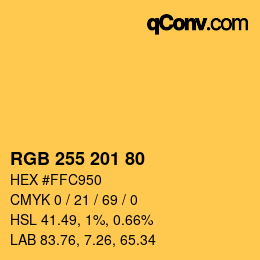 カラーコード: RGB 255 201 80 | qconv.com