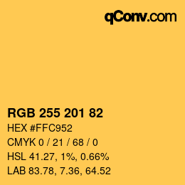 Color code: RGB 255 201 82 | qconv.com