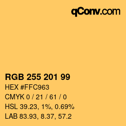 Farbcode: RGB 255 201 99 | qconv.com