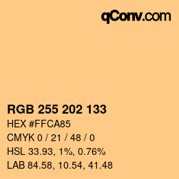 Farbcode: RGB 255 202 133 | qconv.com