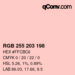 Color code: RGB 255 203 198 | qconv.com