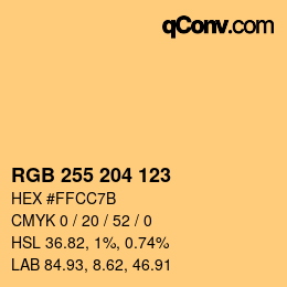 颜色代码: RGB 255 204 123 | qconv.com