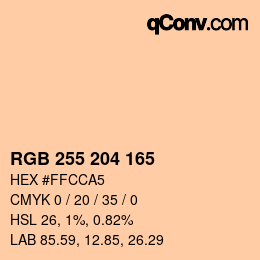 Code couleur: RGB 255 204 165 | qconv.com