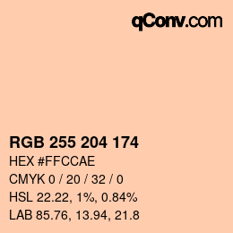 Color code: RGB 255 204 174 | qconv.com