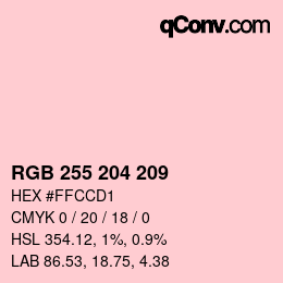 Color code: RGB 255 204 209 | qconv.com