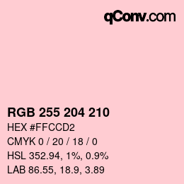 Color code: RGB 255 204 210 | qconv.com