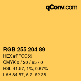 カラーコード: RGB 255 204 89 | qconv.com