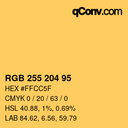 Code couleur: RGB 255 204 95 | qconv.com