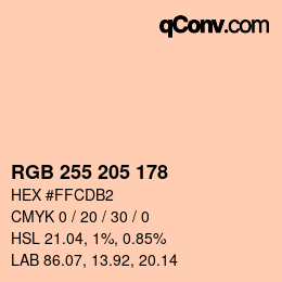 Color code: RGB 255 205 178 | qconv.com