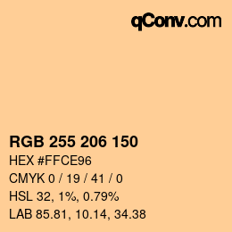 カラーコード: RGB 255 206 150 | qconv.com