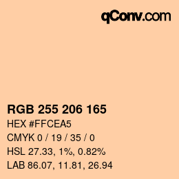 Farbcode: RGB 255 206 165 | qconv.com