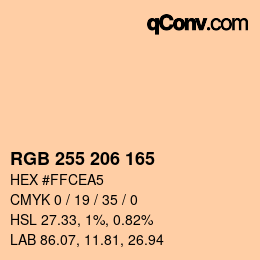 颜色代码: RGB 255 206 165 | qconv.com