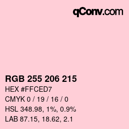 Color code: RGB 255 206 215 | qconv.com