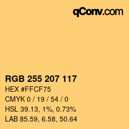 Farbcode: RGB 255 207 117 | qconv.com