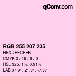 Color code: RGB 255 207 235 | qconv.com