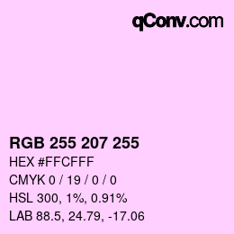 Color code: RGB 255 207 255 | qconv.com