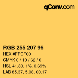 Código de color: RGB 255 207 96 | qconv.com