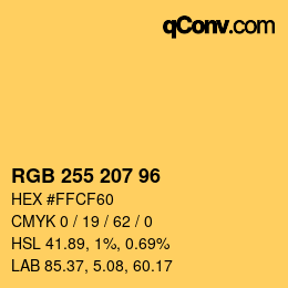カラーコード: RGB 255 207 96 | qconv.com
