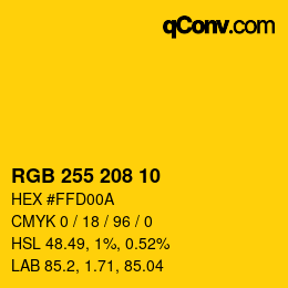 Color code: RGB 255 208 10 | qconv.com