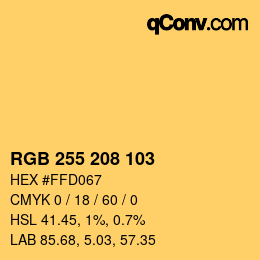 Color code: RGB 255 208 103 | qconv.com