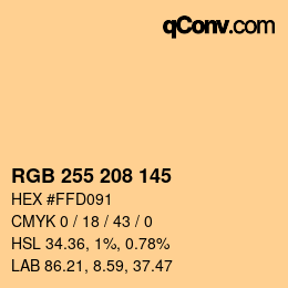 Color code: RGB 255 208 145 | qconv.com