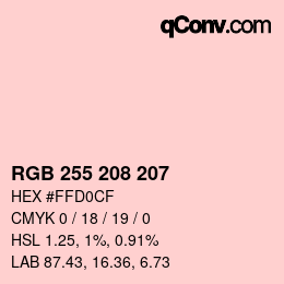 カラーコード: RGB 255 208 207 | qconv.com