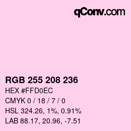Color code: RGB 255 208 236 | qconv.com