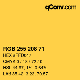 Color code: RGB 255 208 71 | qconv.com