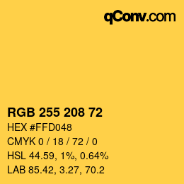 Color code: RGB 255 208 72 | qconv.com