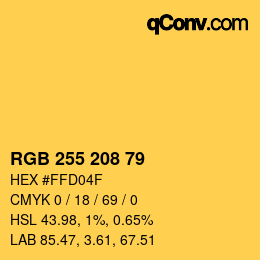 Color code: RGB 255 208 79 | qconv.com