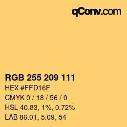 Color code: RGB 255 209 111 | qconv.com