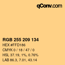 Color code: RGB 255 209 134 | qconv.com