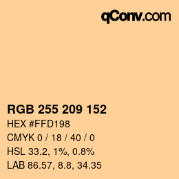 颜色代码: RGB 255 209 152 | qconv.com