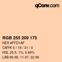 Color code: RGB 255 209 175 | qconv.com