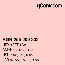 Color code: RGB 255 209 202 | qconv.com
