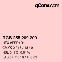 Color code: RGB 255 209 209 | qconv.com