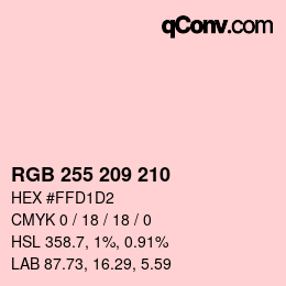 Farbcode: RGB 255 209 210 | qconv.com