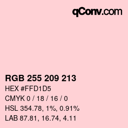 Color code: RGB 255 209 213 | qconv.com