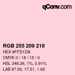 Color code: RGB 255 209 218 | qconv.com