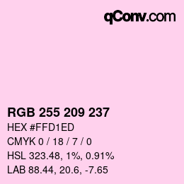 Color code: RGB 255 209 237 | qconv.com