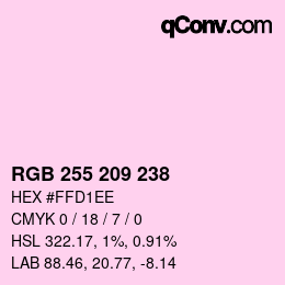 Color code: RGB 255 209 238 | qconv.com