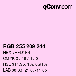 カラーコード: RGB 255 209 244 | qconv.com
