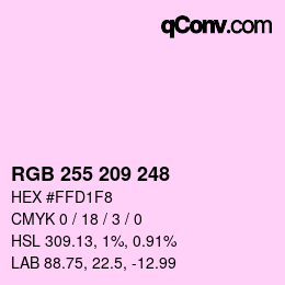 カラーコード: RGB 255 209 248 | qconv.com