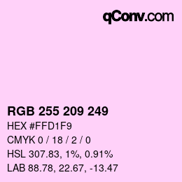 Color code: RGB 255 209 249 | qconv.com