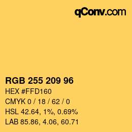 カラーコード: RGB 255 209 96 | qconv.com