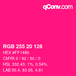 Color code: RGB 255 20 128 | qconv.com