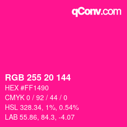 Color code: RGB 255 20 144 | qconv.com